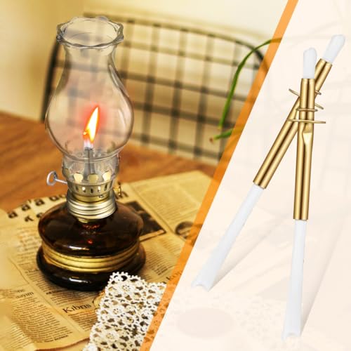 Oil Lamp Wicks 10 Pcs Alloy Fiber Tubes for Kerosene Lamps