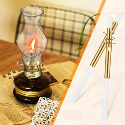 Oil Lamp Wicks 10 Pcs Alloy Fiber Tubes for Kerosene Lamps