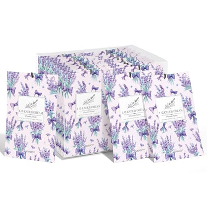 MYARO 20 Pack Lavender Scented Sachets, Closet Deodorizer Car Air Freshener - color: Lavender, size: 20 Packs
