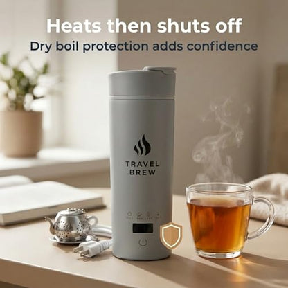 Portable Travel Kettle with Tea Infuser- Mini Electric Kettle with 4 Temperature Settings, with Auto Shut-Off & Boil Dry Protection (Gray) - color: Gray