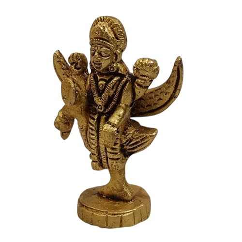 Brass Brahmani Maa Idol, 3 Inch, 100g, Handcrafted Brahmani Devi Murti for Home Temple, Pooja Room & Altar Decor