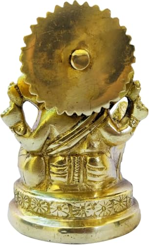 Brass Statue Ganesh Ji Ganpati Bappa Murti Gift Lord Ganesha Idols for Puja at Home Mandir Temple