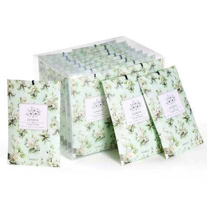 MYARO 20Pcs Jasmine Scented Sachets, Closet Deodorizer Car Air Freshener - color: Jasmine, size: 20 Packs