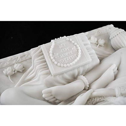 Top Collection 8" Hanuman Hindu Statue in White Marble Finish - Hindu God of Strength Figurine