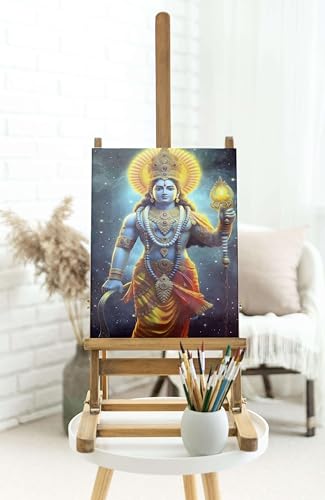 ZAYVIA Radha Krishna Wall Painting For Wall Decoration Canvas Wall Painting For Home Decor, Living Room, Bedroom, Office Hotel (22x34 inch CH-KR12)