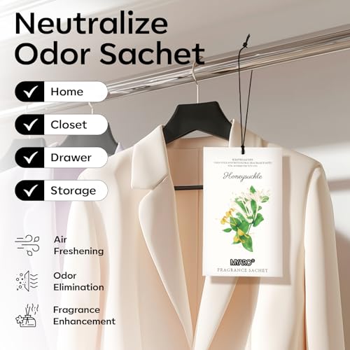MYARO 12 Pack Honeysuckle Scented Sachets, Closet Deodorizer Car Freshener - color: Honeysuckle, size: 12 Packs