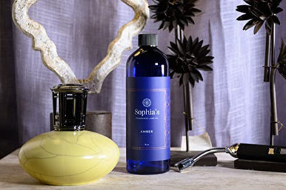 Sophia's Amber Fragrance Lamp Oil Refills, Effusion Lamp Fragrance Oil for Redolere Lamps, Scented Lamp Oil for Fragrance Lamps, 16 Fluid Ounces of Catalytic Scented Oil Made in USA - color: Amber