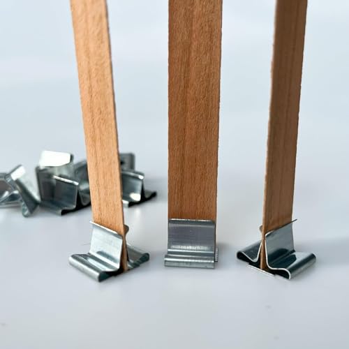 150 PCS Wick Clip for Candle Making Wood Wick Holder Base Universal Wood Wick Clips Wooden Wicks Bases Metal Candle Wick Holders (Square)