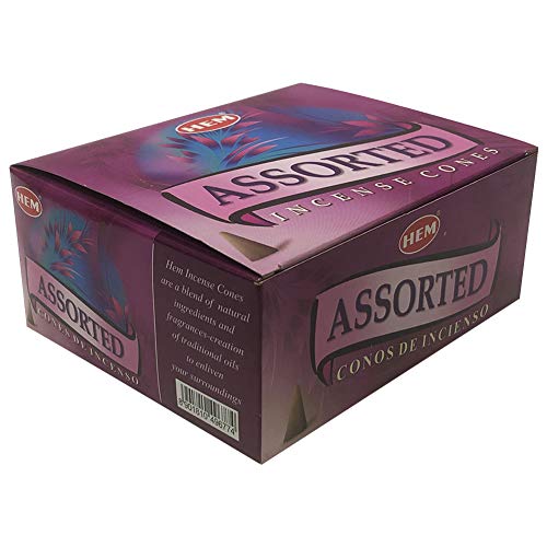 Hem Incense Cones Variety Pack #1 and Cone Incense Burner Bundle with 6 Unique Fragarances - color: Popular Cones