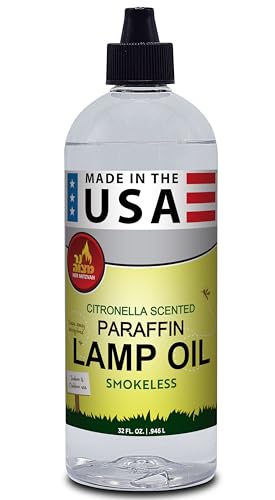 Ner Mitzvah Citronella Scented Lamp Oil, 32 Ounce Smokeless and Odorless Insect and Mosquito Repellent Paraffin Lamp Oil for Indoor and Outdoor Lanterns, Torches and Oil Candle - size: 32 Ounces