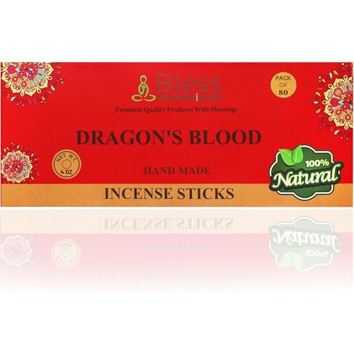 Bless-Organic-Dragons-Blood 100%-Natural-Handmade-Incense-Sticks - color: Dragons Blood, size: 80 Sticks (4.20 OZ/120 GM)