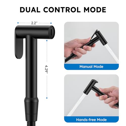 Arofa Built-in Hot and Cold Bidet Sprayer, Warm Water Bidet, Matte Black - color: Black, size: Built-in Hot & Cold Water Modes-Round