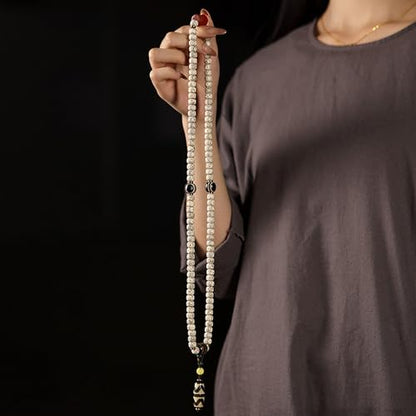 8mm 108 Mala Beads Bracelet for Men Natural Wooden/Bodhi Bead Necklace as Buddhist Meditation Prayer Beads - style: Bodhi Beads with Lucky Bear