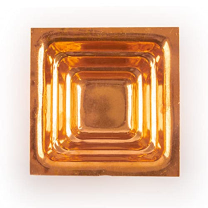 Copper Hawan Homa Yagya Kund Aahuti Patra Indian Traditional Religious Agnihotra Havan Kund Yajna for Temple Home Hindu Navratri Puja Item Festivals Pooja Essential and Gifting (Copper- 4"x4")