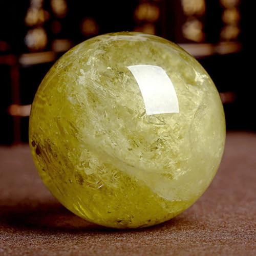 1.6-2 inch Natural Citrine Crystal Ball with Stand, Hand Polished Yellow Quartz Sphere, Reiki Healing Crystal Sphere, Energy Balancing Stone Crafts, Feng Shui Home Desktop Ornament - color: Citrine, size: 40-50mm