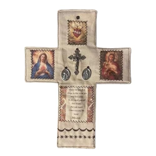 Handcrafted Pocket Shrine Catholic – Portable Travel Prayer Kit & Folding Personal Altar Gifts, Pocket Shrine with Silver Cross, Faith Edition Pocket Devotional, Pocket Prayer & Altar for Spiritual Faith Practices (D) - color: D