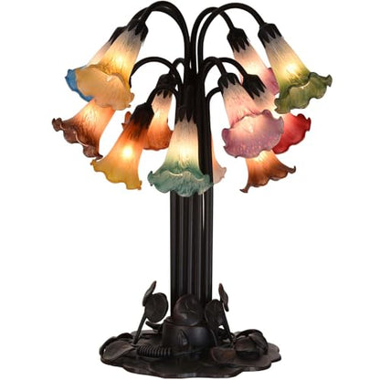 Bieye LS18S Lily Flower Blown Glass Lampshade (Yellow Brown, Opening I.D. 0.87" x O.D. 1") - color: Yellow Brown, size: Small I.D. 0.87" x O.D. 1"
