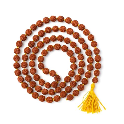 Nepali Rudraksha Mala with Certificate for Wearing and Japa Mala 8mm,(108 Beads Mala)