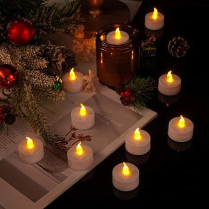 LED Tea Lights Battery Operated Flameless Candles 24 Pack Warm Yellow - color: warm yellow, size: 24pcs
