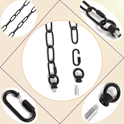 10 Feet Heavy Duty Black Chain with 5" Light Canopy Kit for Chandelier, Swag Light Kit Light Fixture Mounting Bracket for Hanging Light - color: Black 10 Ft Chain with 5" Canopy