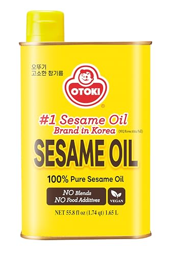 OTOKI 100% Pure Roasted Sesame Oil 1650ml (56 fl oz) – Authentic Korean Toasted Sesame Seed Oil, Deep Nutty Aroma Finishing Oil for Bibimbap, Stir Fry & Marinade - size: 56 Fl Oz (Pack of 1)