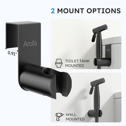 Arofa Black Handheld Bidet Sprayer, Bidet Attachment for Toilet, 2 Pack - color: Black, size: 2 Pack