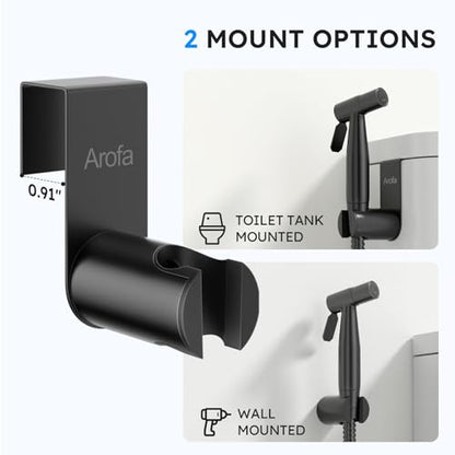 Arofa Black Handheld Bidet Sprayer, Bidet Attachment for Toilet, 2 Pack - color: Black, size: 2 Pack