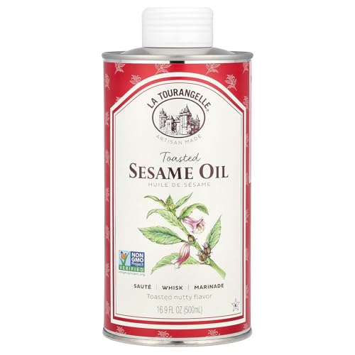 La Tourangelle Toasted Sesame Oil 16.9 Fl. Oz., All-Natural, Artisanal, Great for Stir Fry, Curries, Noodles, or as a Marinade