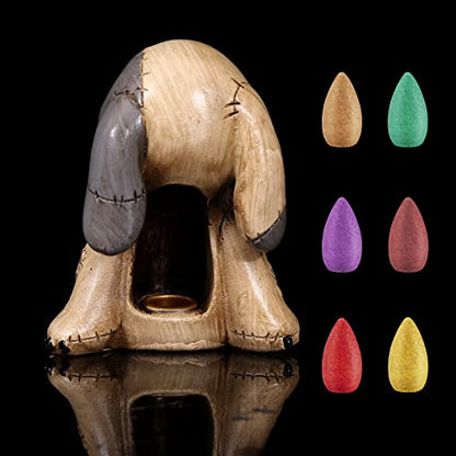 Cool Doll Cone Incense Burner Unique Resin Holder Halloween Desk Decor - color: Doll-2
