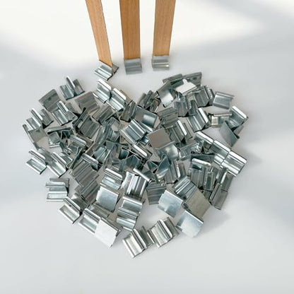 150 PCS Wick Clip for Candle Making Wood Wick Holder Base Universal Wood Wick Clips Wooden Wicks Bases Metal Candle Wick Holders (Square)