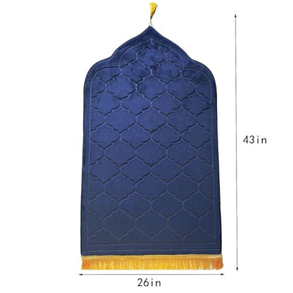 JE JOUE Prayer Rug Muslim Mat Islamic - Thickening Sponge Muslim Rug for Men Women Eid Travel Ramadan, Soft Luxury Great for Knees and Forehead (Grayish Blue - color: Grayish Blue