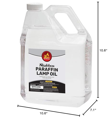 1 Gallon Paraffin Lamp Oil - Clear Smokeless, Odorless, Clean Burning Fuel for Indoor and Outdoor Use - Shabbos Lamp Oil, by Ner Mitzvah - size: 1 Gallon