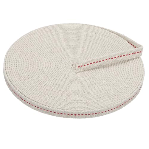 PATIKIL 3/8" Wide 33 Feet 100% Cotton Flat Wick, Oil Lamp Wicks with Red Stitch for Kerosene Lamp Lantern Oil Burner - color: Red, size: 3/8" x 33 Feet