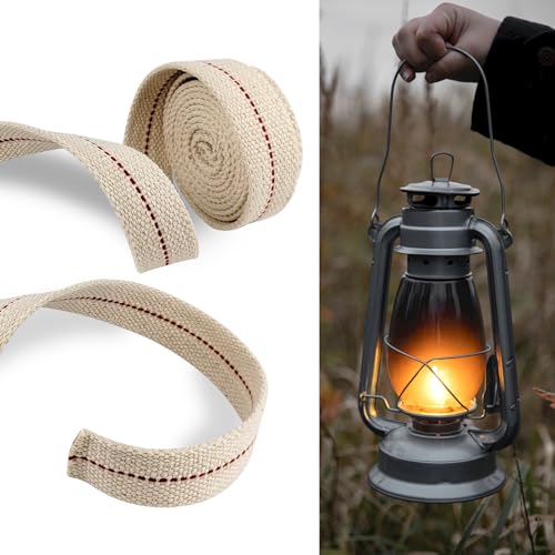 1 Roll Oil Lamp Wick - 6.5 Feet Roll, 1 Inch Flat Cotton Wick Replacement - Perfect for Oil Lamps, Lanterns, and Oil Burners (1 inch) - size: 1 inch