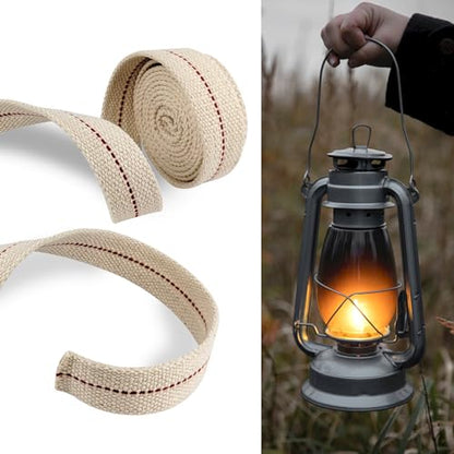 1 Roll Oil Lamp Wick - 6.5 Feet Roll, 1 Inch Flat Cotton Wick Replacement - Perfect for Oil Lamps, Lanterns, and Oil Burners (1 inch) - size: 1 inch