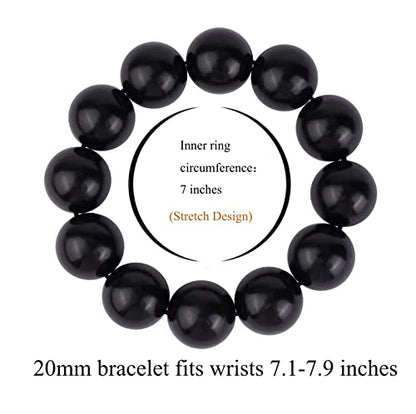 Prayer Bead bracelet Mala Beaded Bracelets for Men Women 12/15MM … - color: 20mm 12 beads ebony