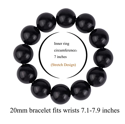 Prayer Bead bracelet Mala Beaded Bracelets for Men Women 12/15MM … - color: 20mm 12 beads ebony