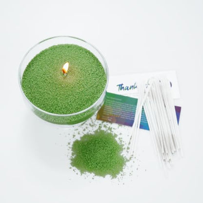 VITARIE Refillable Pearled Candle Sand 18oz, Unscented, 30 Cotton Wicks, 1.1lb Long Burning, Candle Making Kit, Green - color: Green
