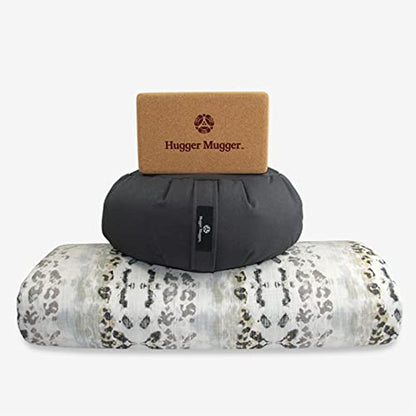 Hugger Mugger Zafu Meditation Cushion - Support in Cross-Legged Sitting, Buckwheat filled, Durable Fabric, Convenient Handle, Handmade in USA - color: Gray