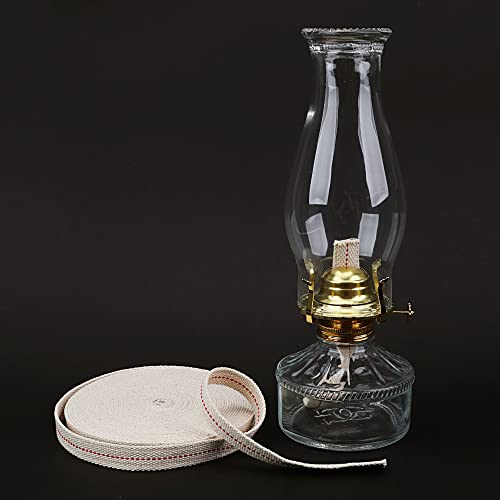 SWATOM Oil Lamp Wicks 33 Feet Roll 3/4 inch Oil Wick for Lamps Cotton Lantern Kerosene Wick Replacement with Genuine Red Stitch - size: 3/4 Inch Cotton Oil Lamp Wicks 33 Feet