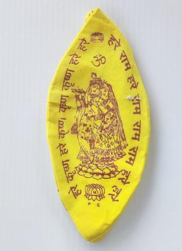 ATCUSA Gaumukhi Jap Mala Bag Hare Ram Hare Krishna Radhe Radhe Design Indian Handicraft Cotton Mala Chanting Prayer Jholi Mantra Japa Meditation Yoga Jaap (Yellow Japa bag - Hare Ram Hare krishna) - style: Yellow Japa bag - Hare Ram Hare krishna