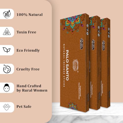 Pure Palo Santo Incense Sticks, 100%-Natural Charcoal Free Organic Non Toxic Clean Burning Handmade Insence Sticks 100 gm Pack, Meditation Gifts – Spritual Cleansing - color: Palo Santo
