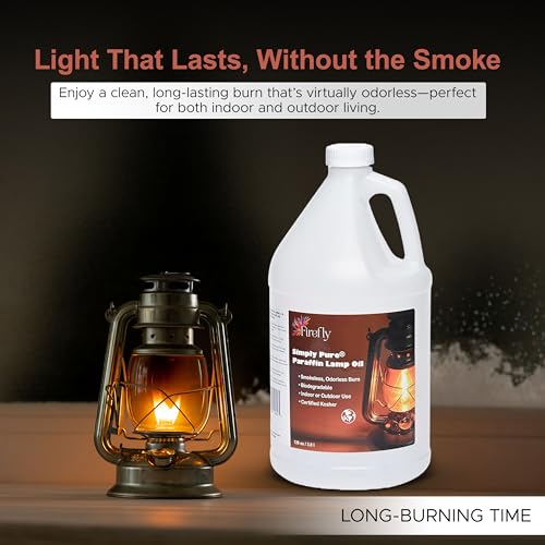 Firefly - Liquid Paraffin Lamp Oil 1 Gallon - Smokeless, Kosher - color: Pure, size: 1 Gallon