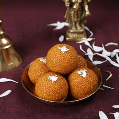 Craftsman SATVIK 6 Pc Set Pure Brass Pujan Prasad Bhog Thali Mandir Temple Indian Hindu Rituals Diwali Festive Kahnaji Bhog Puja Plate Indian Housewarming Return Gift Items Bulk