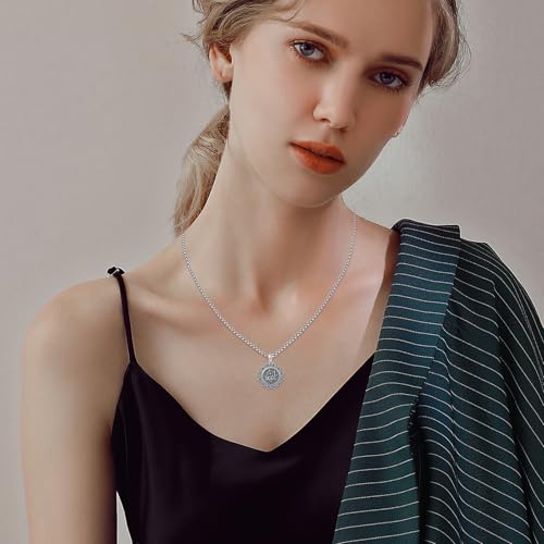 Coexist Necklace 925 Sterling Silver Yin Yang/Star of David Pendant World Religions Harmony Necklace Religion Jewelry Gift for Men - style: Allah