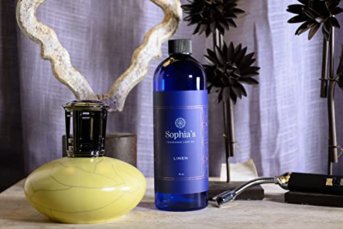 Sophia's Linen Fragrance Lamp Oil Refills, Effusion Lamp Fragrance Oil for Redolere Lamps, Scented Lamp Oil for Fragrance Lamps, 16 Fluid Ounces of Catalytic Scented Oil Made in USA - color: Linen
