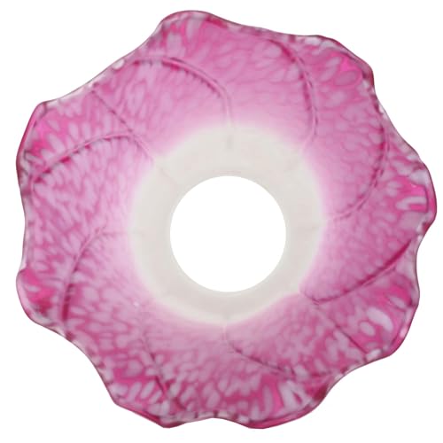 Bieye LS03S Lily Flower Blown Glass Lampshade (White Purple, Opening I.D. 0.87" x O.D. 1") - color: White Purple, size: Small I.D. 0.87" x O.D. 1"
