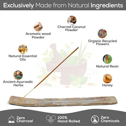 Satya Nag Champa White Sage Incense Sticks, SatyaBng (Bangalore) Insenses 15gmx12 Pack with Raajsee Insence Holder Bundle, Nag Champa Natural Incense - color: White Sage