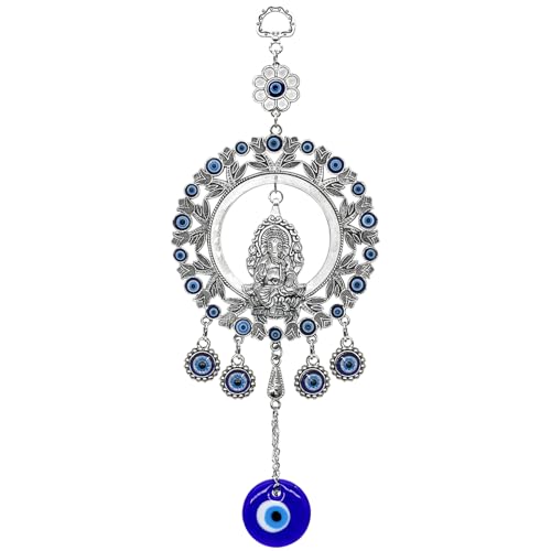 Large Evil Eye Wall Hanging Big Car Charm Ganesha Wall Decor Decoration for Home Door Window Protection Ornerment Blessing Items Housewarming Birthday Spiritual Gifts for Friend Mother