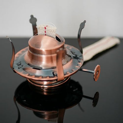 2Pcs Oil Lamp Burner #2 Size Bronzy Plated for Antique Lamps Oil Lamp Replacement Kerosene Lamps Parts with Reduction Collar and Cotton Lamp Wick Fits Holds a 3 Inch Base Chimney - color: Pink Bronze/2 Pk